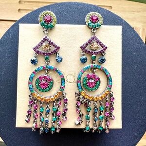 Multi colour Rhinestone drop earrings